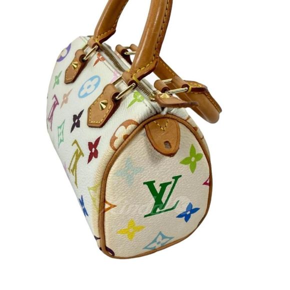 Louis Vuitton Monogram Mini Speedy Handbag White - Picture 4 of 5